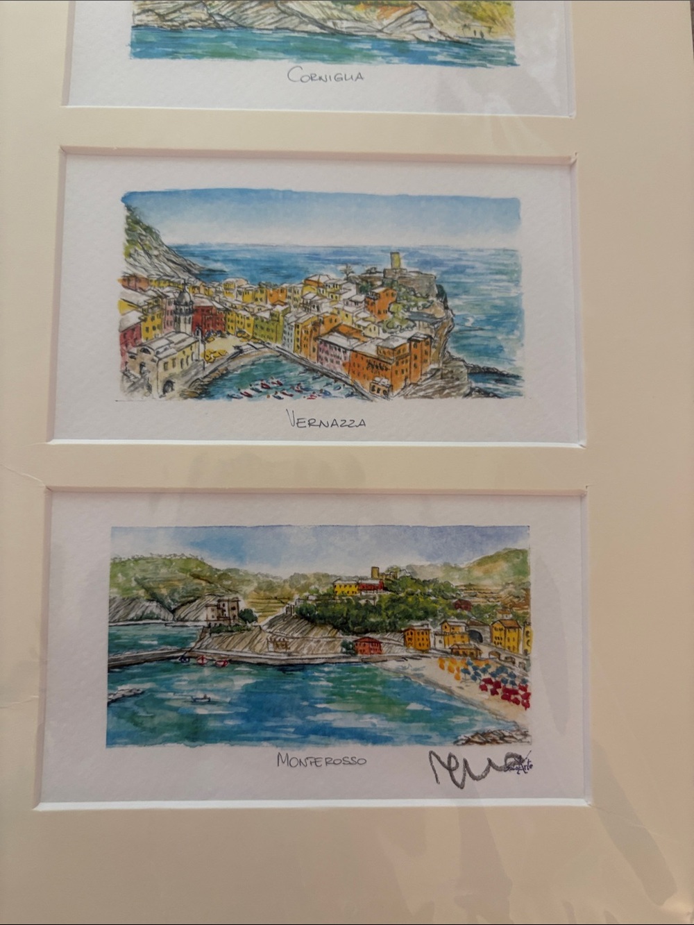 Cinque Terre Mini Watercolor Paintings, set of 5 purchased in Italy - Picture 4 of 5